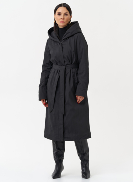 Пальто женское утепленное с эффектом жатой ткани