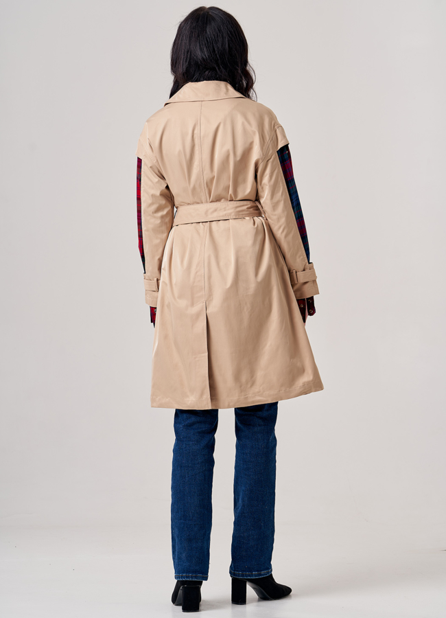 Тренч женский бежевого цвета модель № 20704 в рассрочку