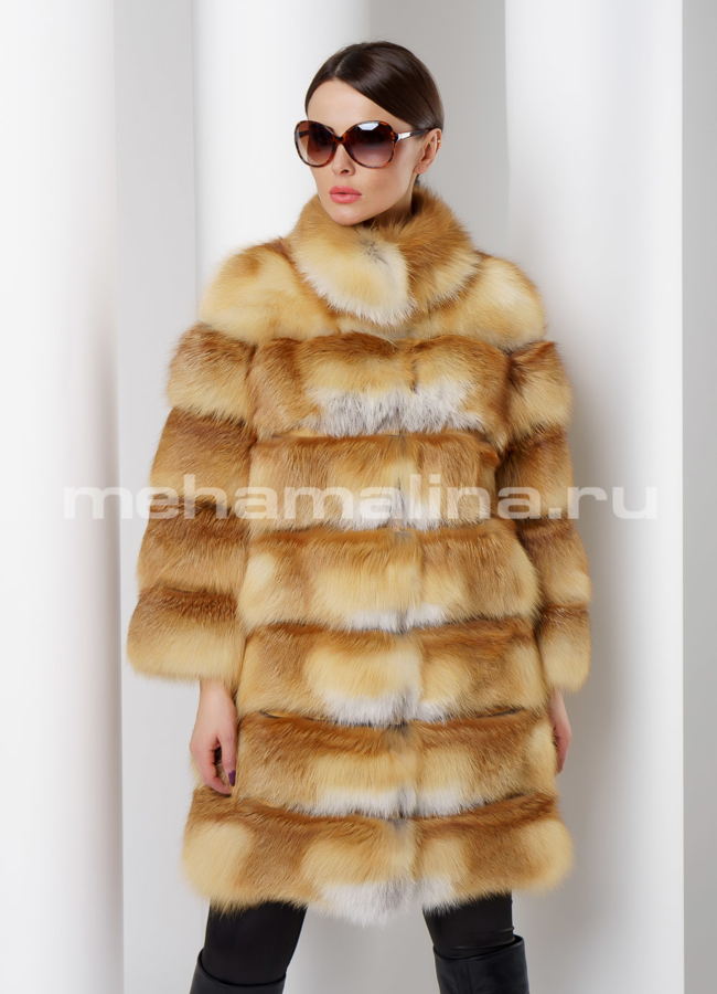 Жакет  модель № M-135 меха малина