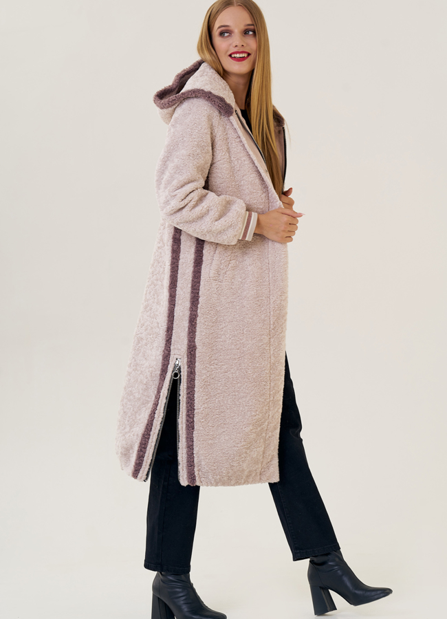 Женское пальто из искусственного меха  модель № 21569 универмаг малина