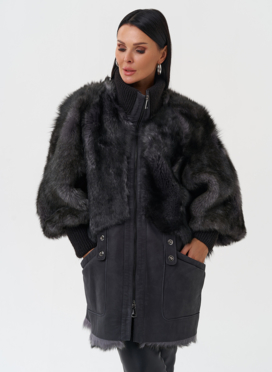 Комбинированная дубленка из тосканы