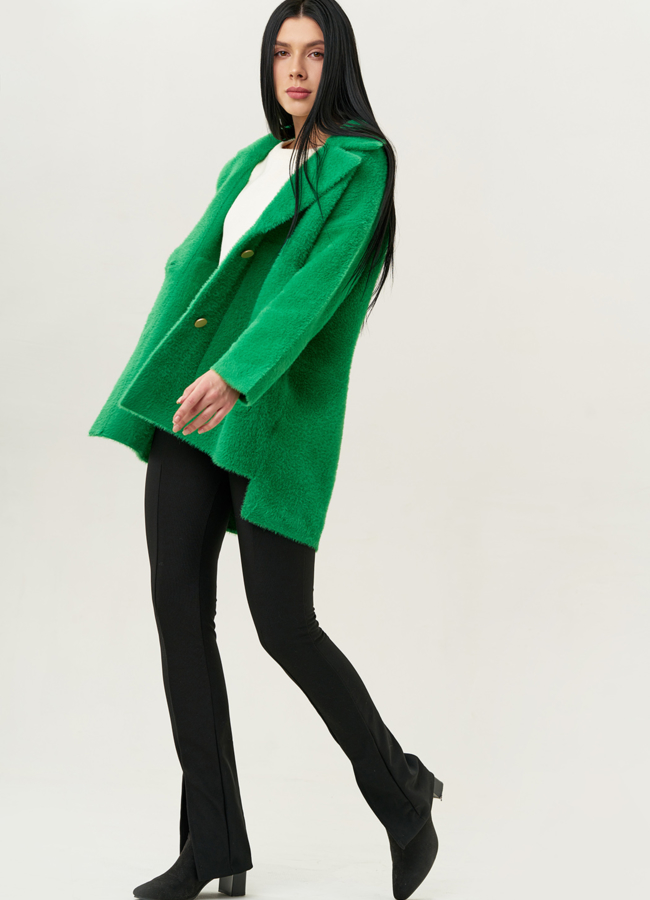 Женский кардиган с накладными карманами в зеленом цвете модель № 1991 универмаг малина