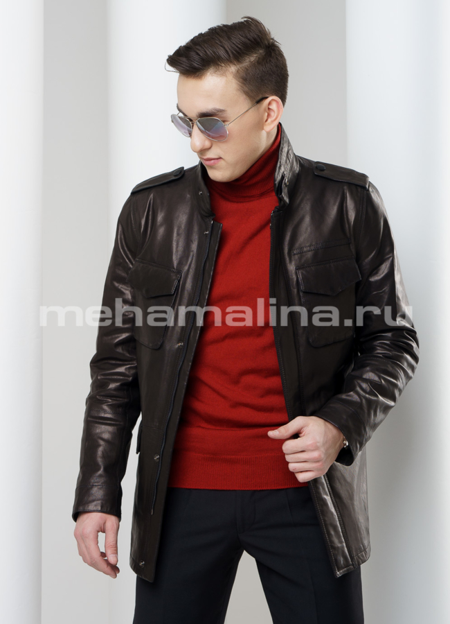 Куртка из кожи модель № KP-167 универмаг малина