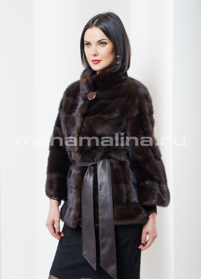 фото Норковая шуба поперечка модель № S-348