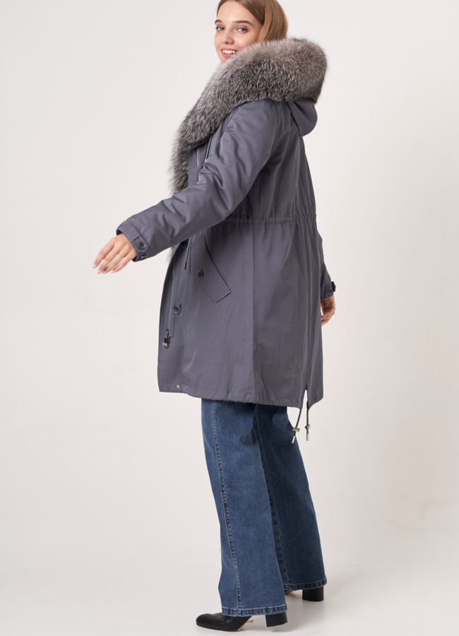 Женская меховая парка модель № 3909 универмаг малина