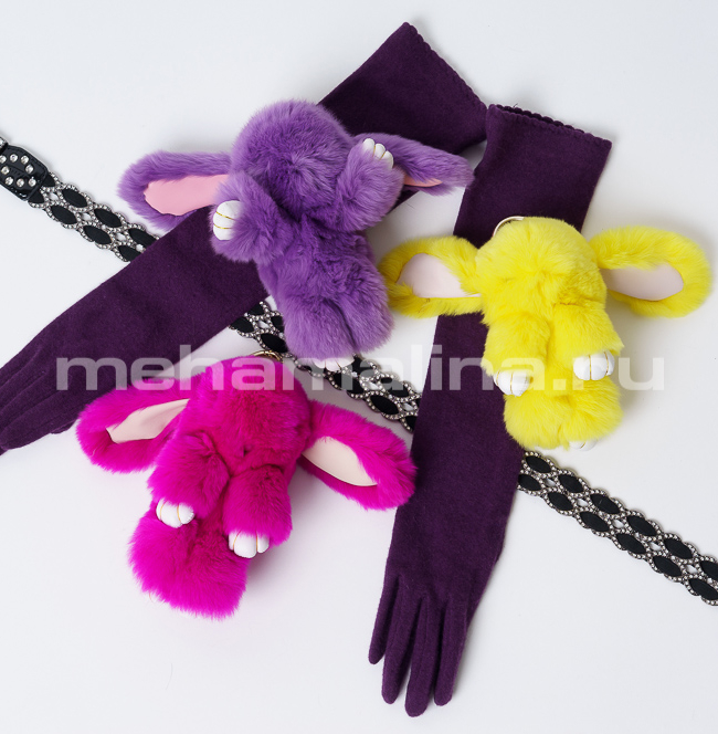 фото Меховой брелок зайчик модель № A-1