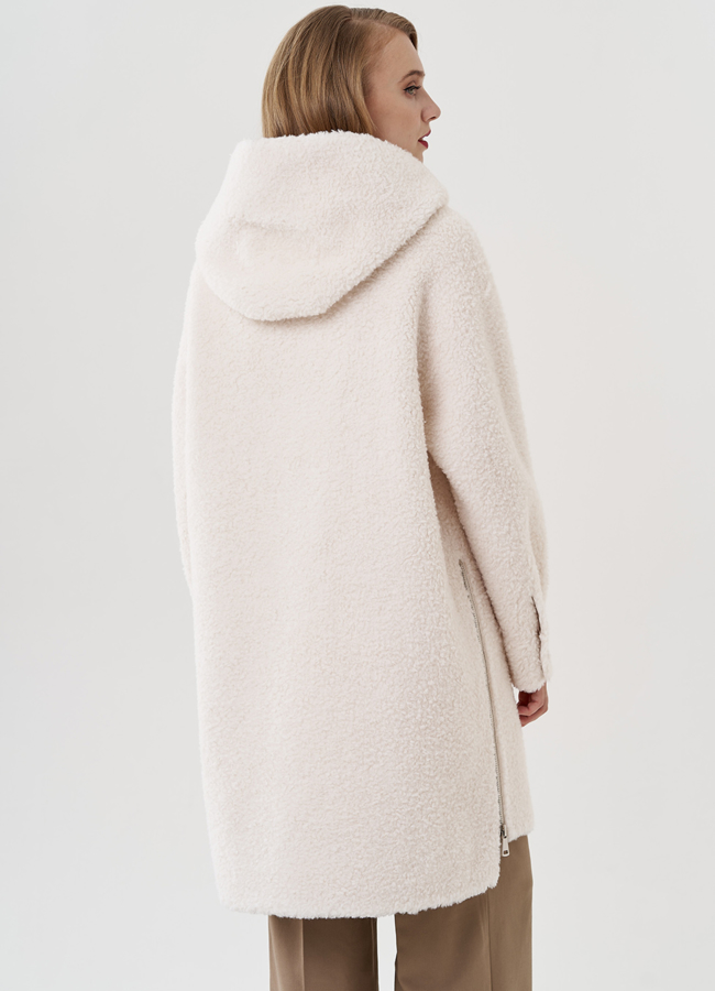 фото Женское полупальто в белом цвете модель № 81228