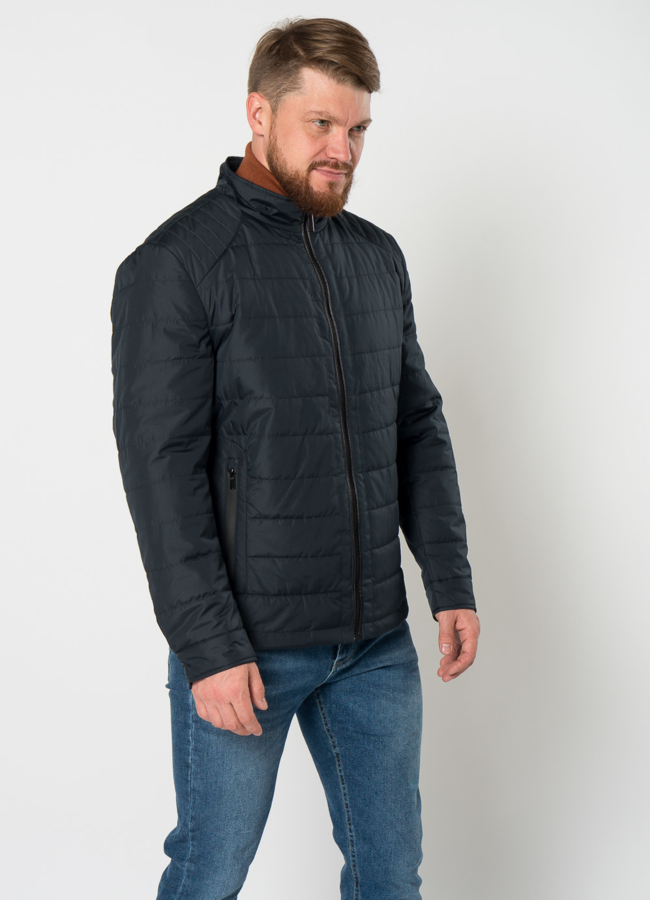 Утепленная мужская куртка синего цвета модель № 21591 в рассрочку