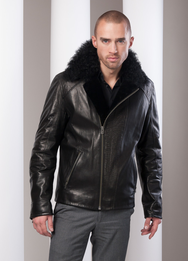 Дубленка модель № DM-33 меха малина