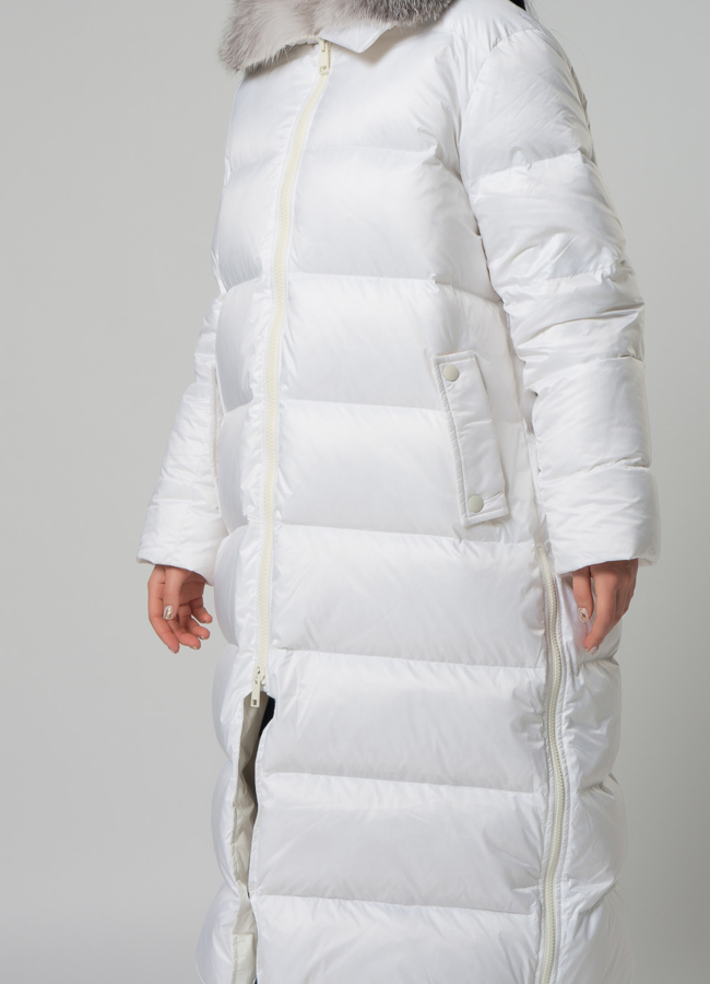 Пуховик женский с меховой отделкой  модель № 22167 универмаг малина