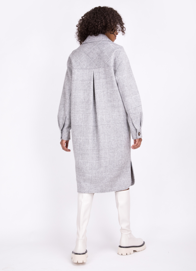 Женское пальто-рубашка с поясом Electra Style модель № 22218 универмаг малина