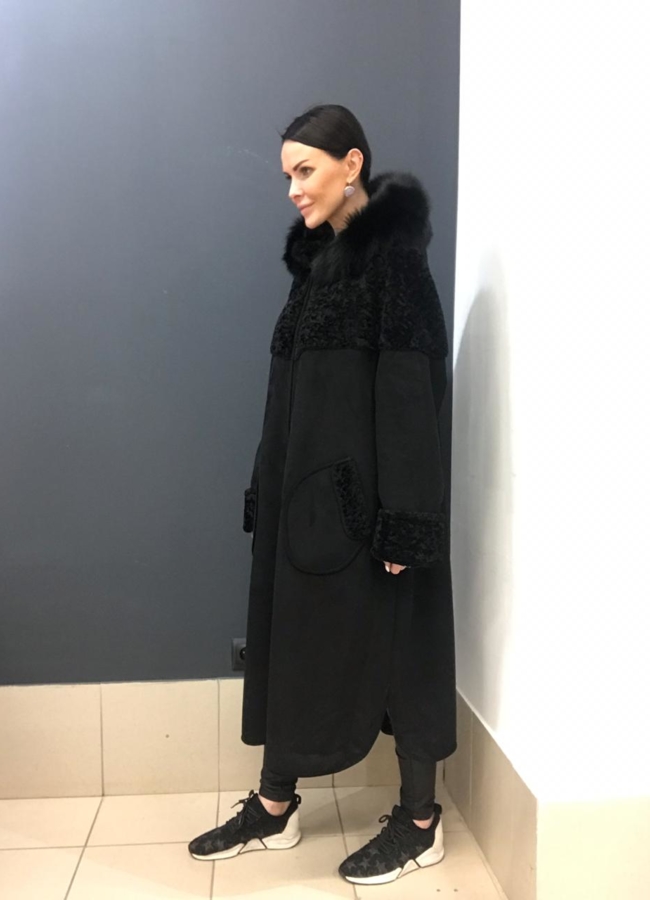 Дубленка, цвет черный модель № L17 в кредит