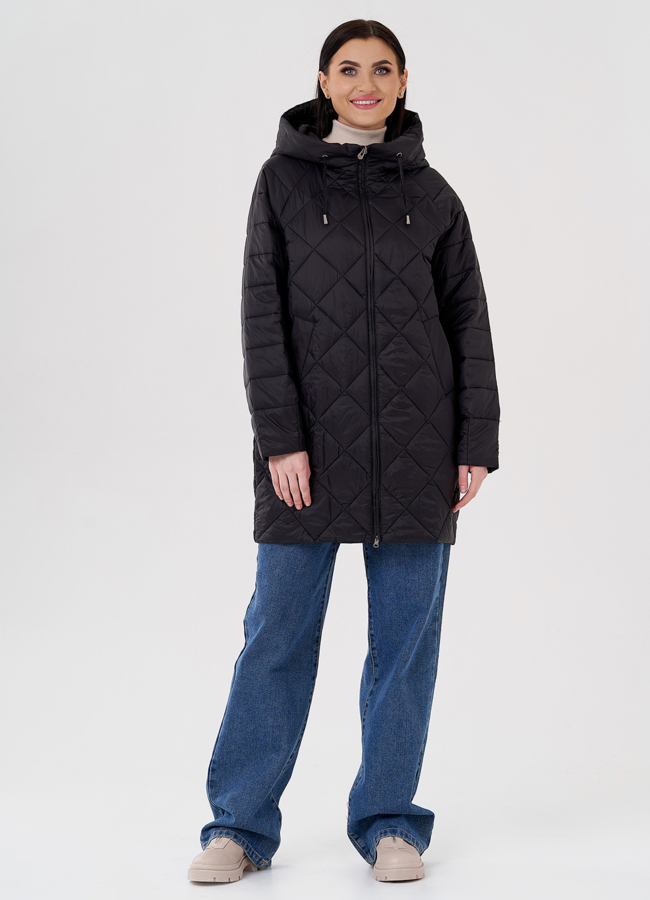 Женское полупальто с капюшоном  модель № 24336 в кредит