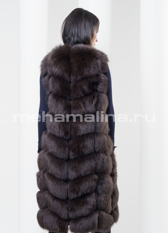 Длинный жилет из песца модель № M-85 в кредит