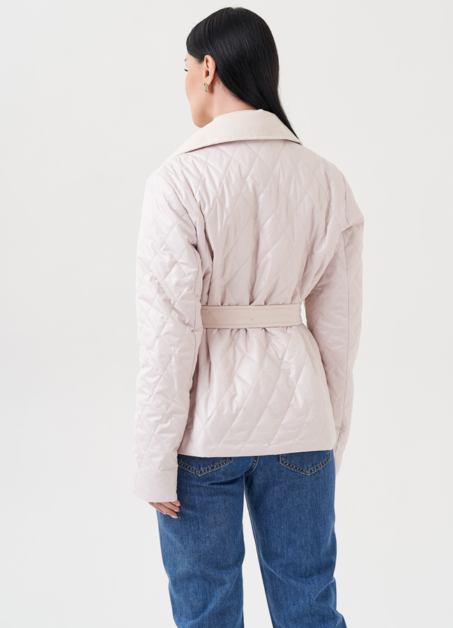 Куртка со съемным капюшоном в светло-бежевом цвете модель № 23915 в кредит