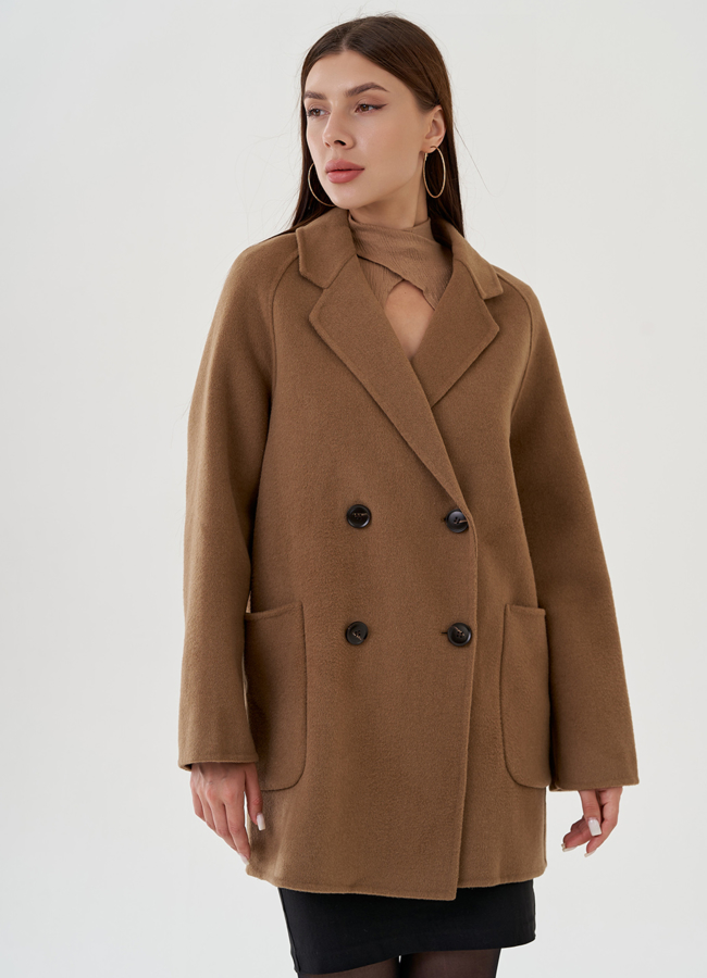 Пальто женское укороченное с английским воротником модель № 81818 универмаг малина