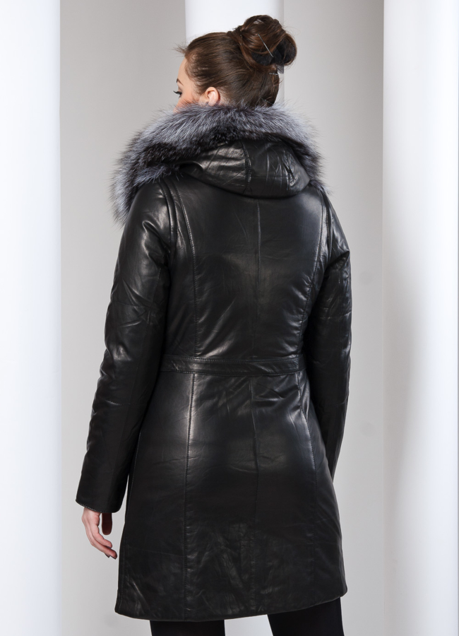 Кожаная куртка с мехом модель № К-2 в кредит