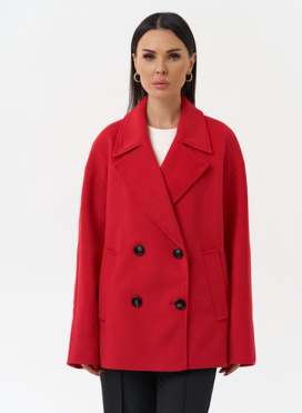 Укороченное двубортное пальто