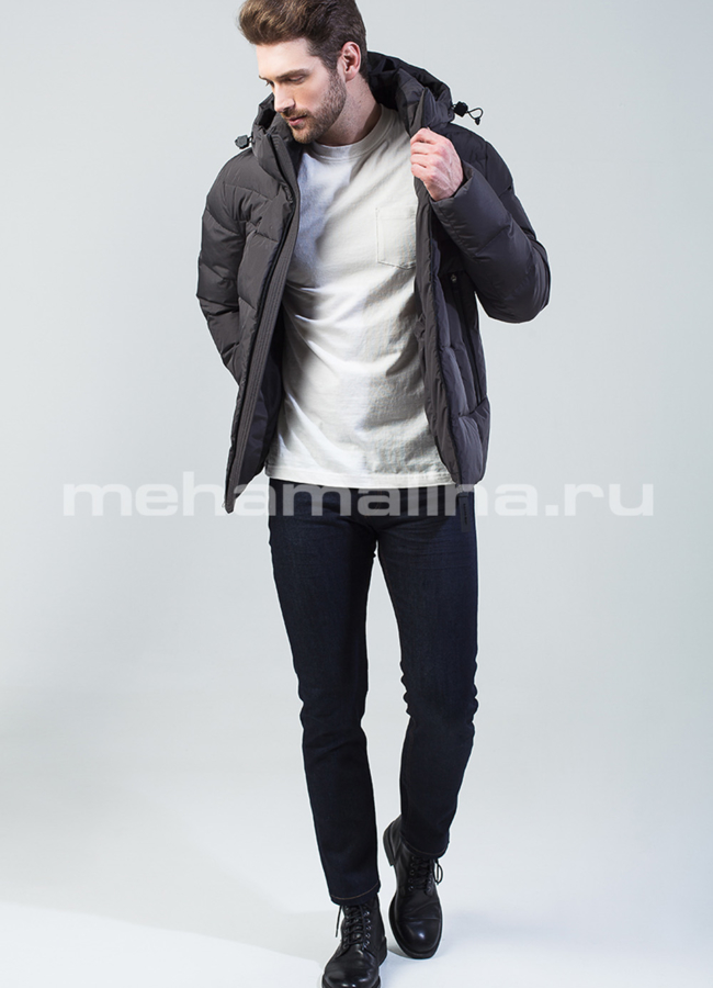 Пуховик мужской на биопухе модель № КМ-47 универмаг малина