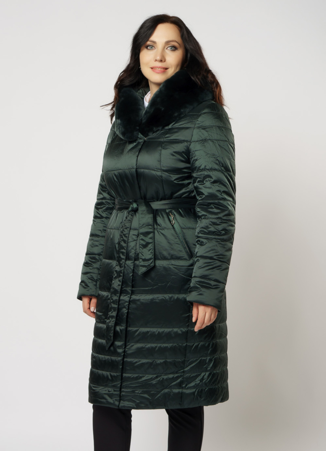 Пуховик с капюшоном с кроликом модель № 1963 универмаг малина