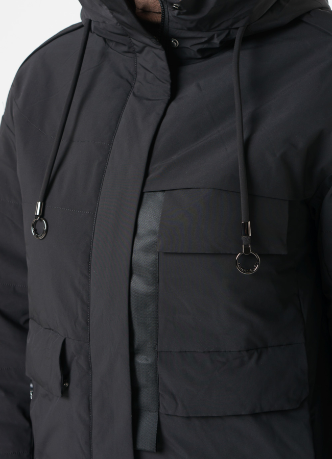 Полупальто женское черного цвета модель № 20592 универмаг малина