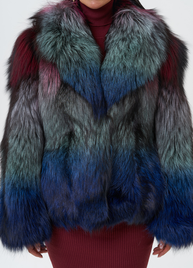 Шуба из меха чернобурки модель № 28591 универмаг малина