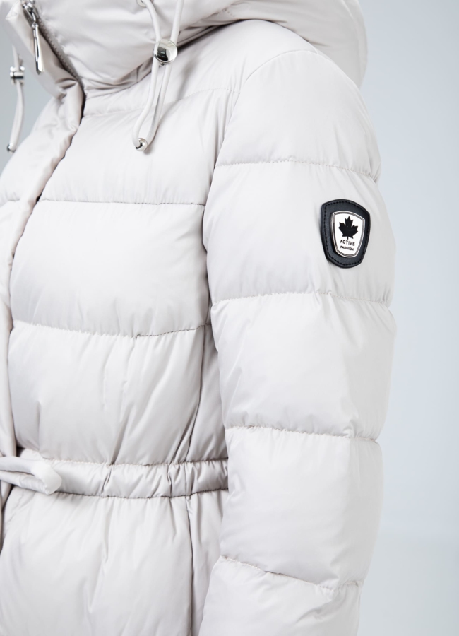 Женский пуховик с капюшоном  модель № 25512 универмаг малина