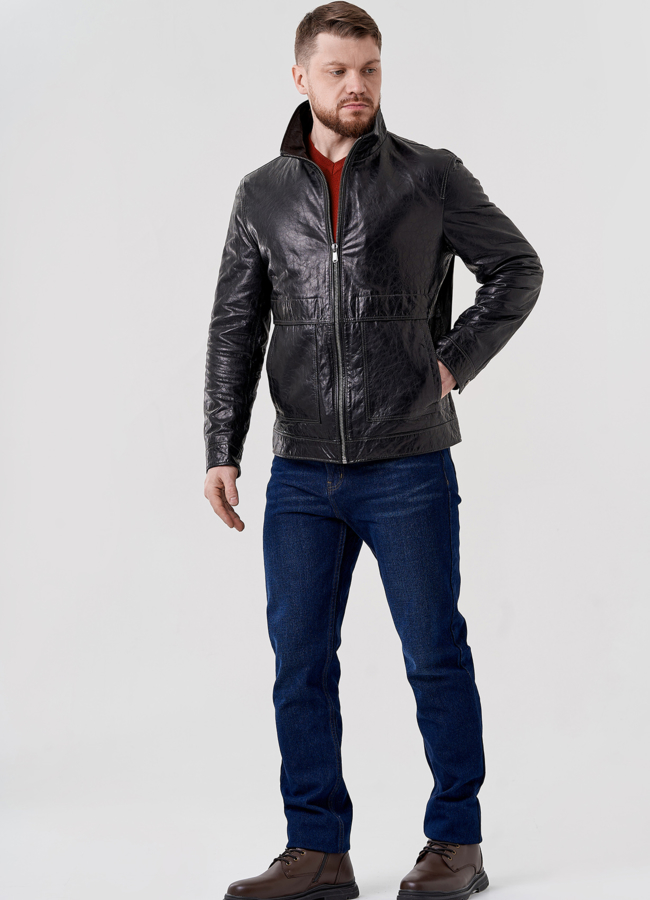 Мужская кожаная куртка  модель № 24405 в рассрочку