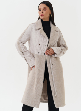 Женское утепленное пальто с поясом