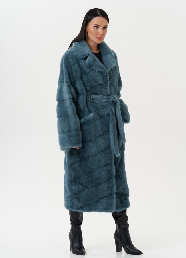 Шуба из норки с английским воротником модель № 26017 в кредит