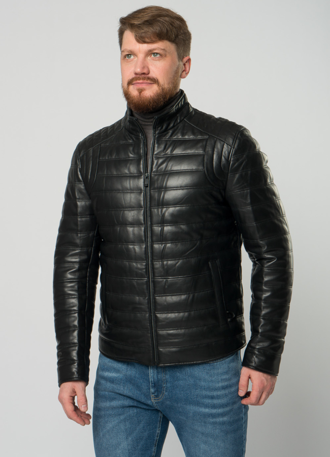 Куртка черного цвета  модель № KP-193 универмаг малина