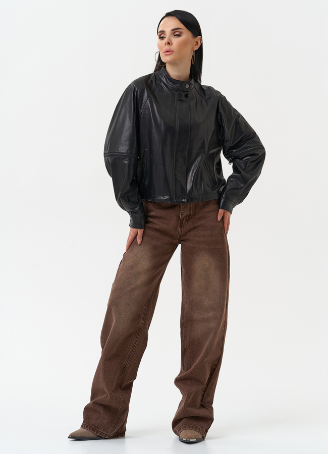 Кожаная куртка женская модель № 29910 универмаг малина