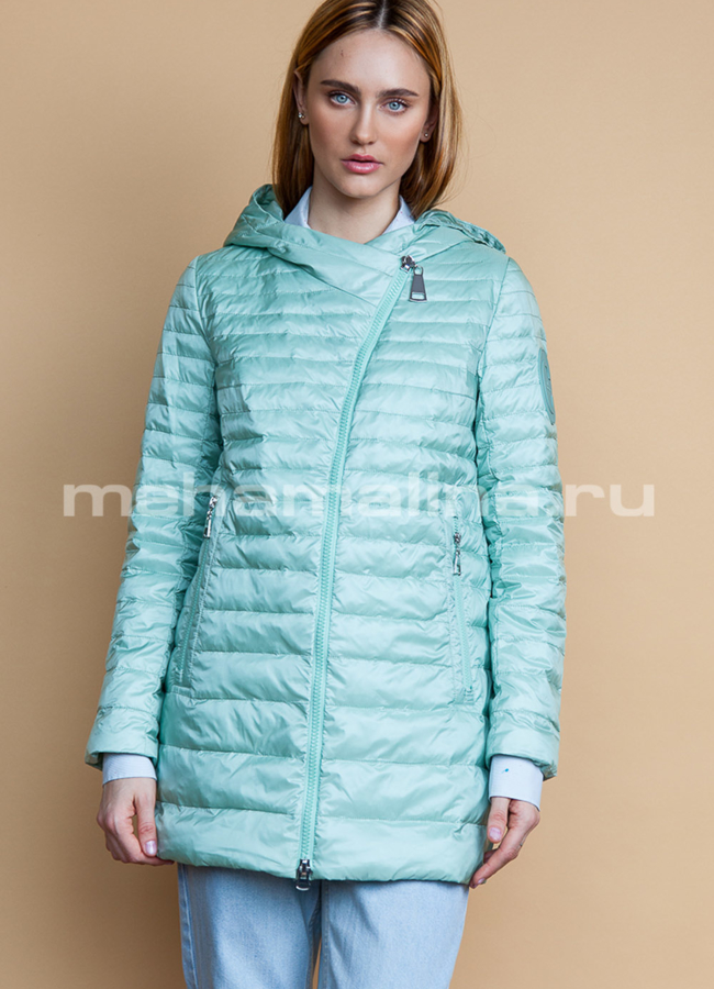 Весенняя куртка с капюшоном  модель № PK-32 меха малина