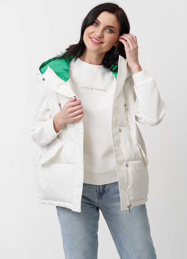 Женский жилет с капюшоном  модель № 24493 в рассрочку