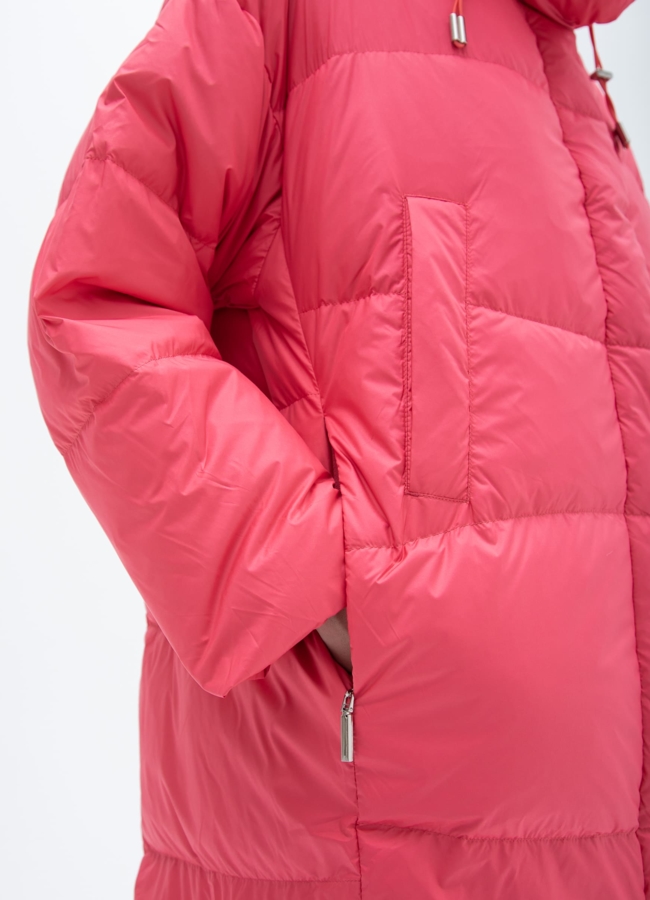 Пуховик женский с капюшоном  модель № 25765 универмаг малина