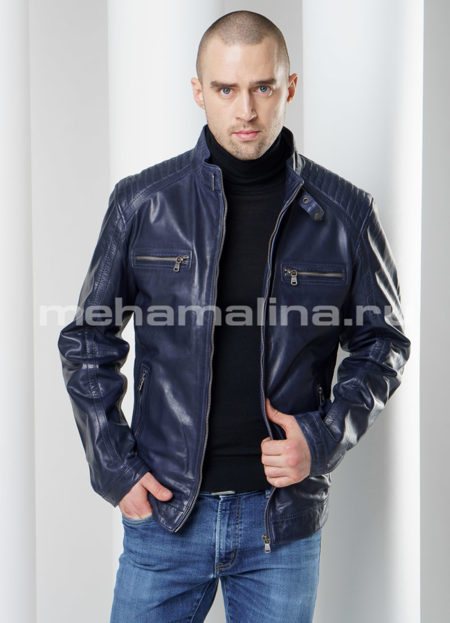 фото Мужская кожаная куртка модель № KP-221
