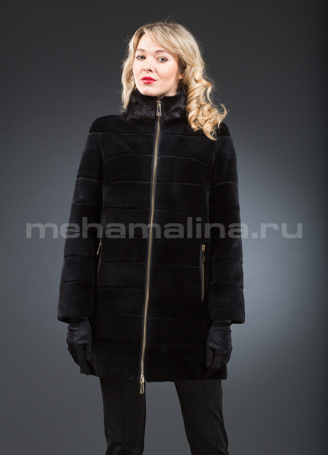 Шуба модель № S-130 меха малина