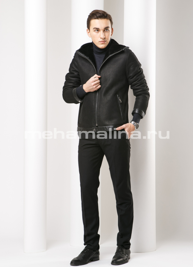 Дубленка на молнии модель № DM-109 универмаг малина