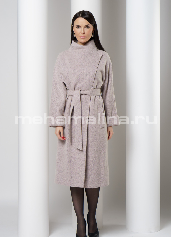 Пальто прямое под пояс модель № 2463 в кредит