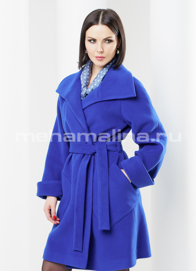 Пальто шерсть модель № BP-35 меха малина
