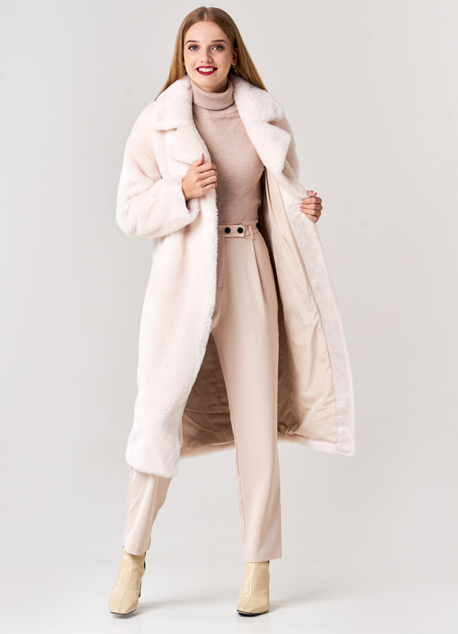 Удлиненное женское пальто из шерсти  модель № 21144 универмаг малина