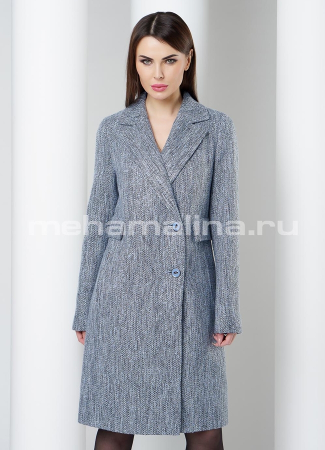 Весеннее пальто модель № BP-156 меха малина