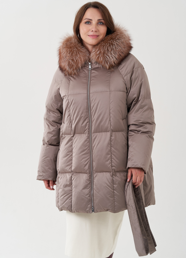 фото Женский пуховик с капюшоном  модель № 25369
