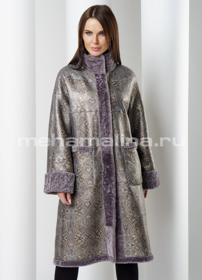 Дубленка Perre модель № 7794 меха малина