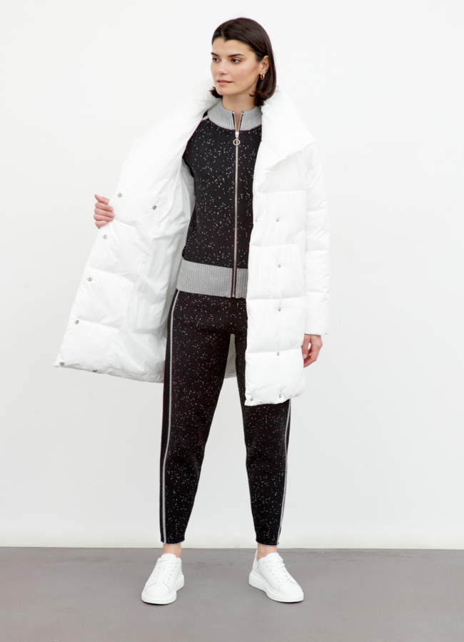 Белый пуховик модель № 79155 универмаг малина