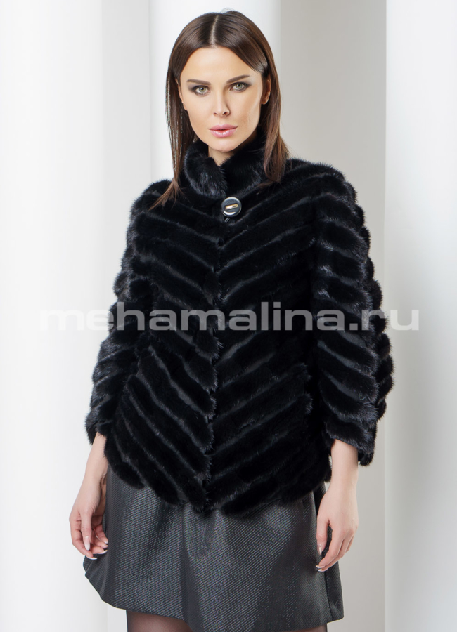 Норковый жакет модель № M-153 меха малина
