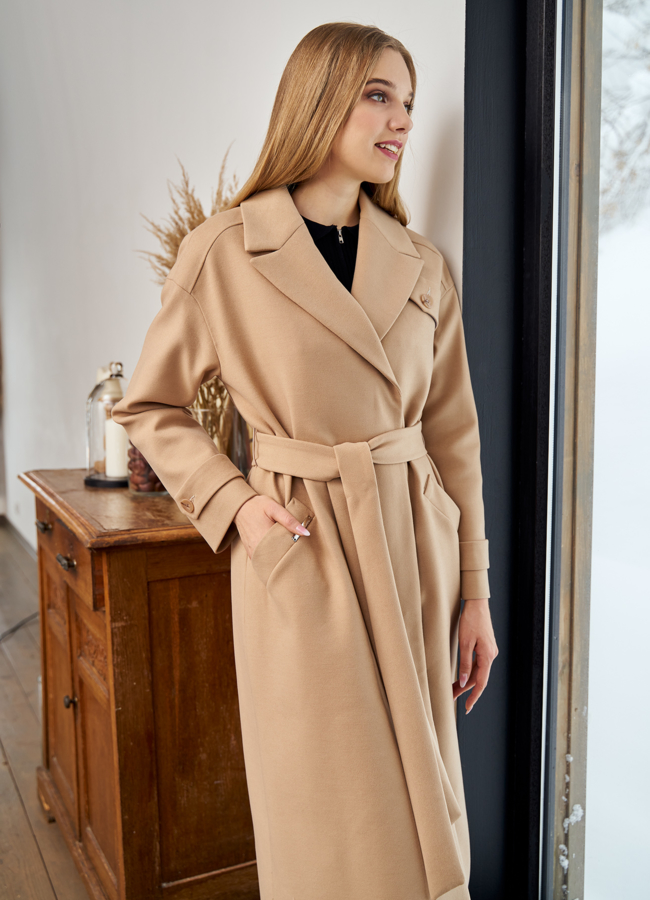 фото Женское пальто с английским воротником   модель № 22421