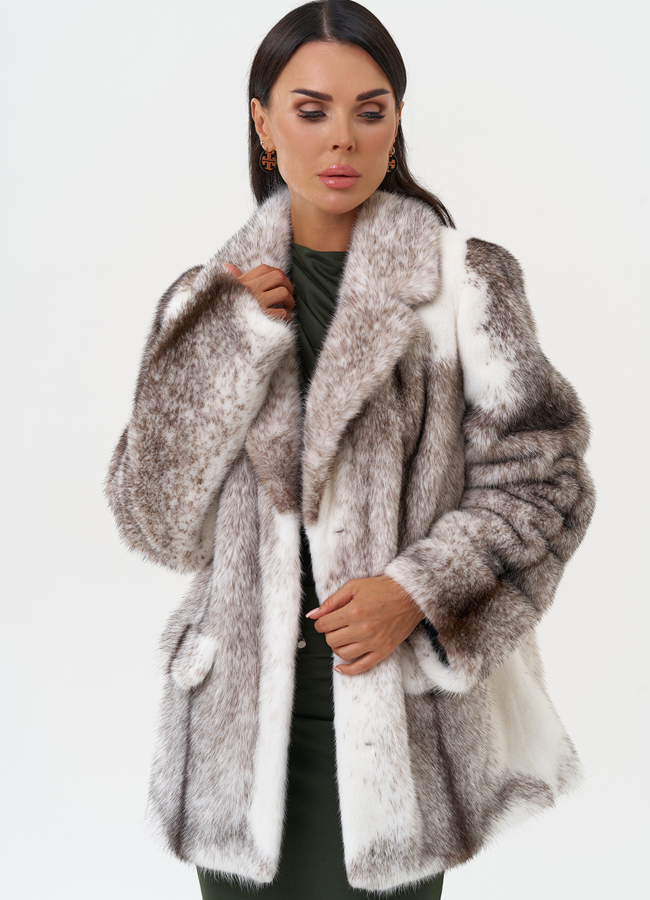 Жакет из норки крестовки cross модель № 31318 в рассрочку