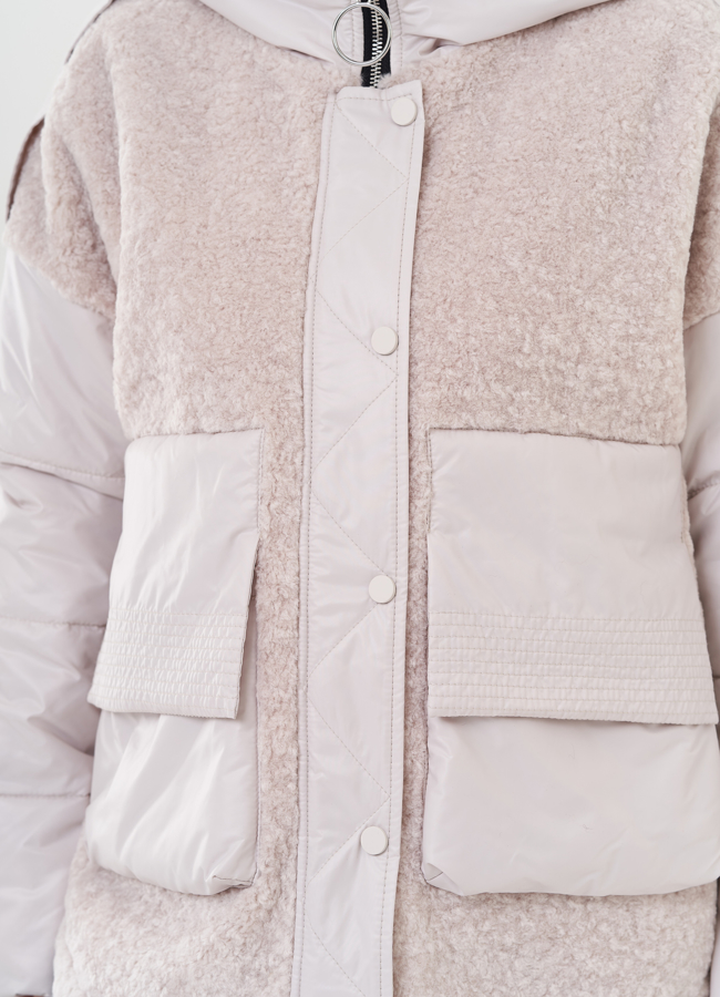 Женская куртка комбинированная с шерстью модель № 26614 в кредит