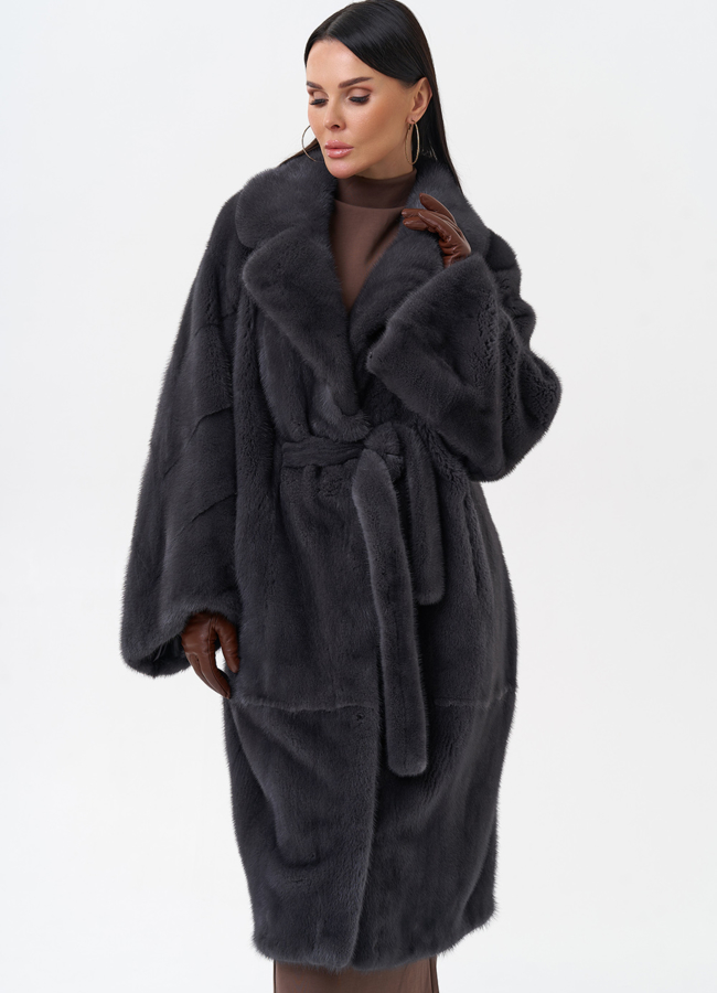 Норковая шуба с английским воротником  модель № 29166 в рассрочку